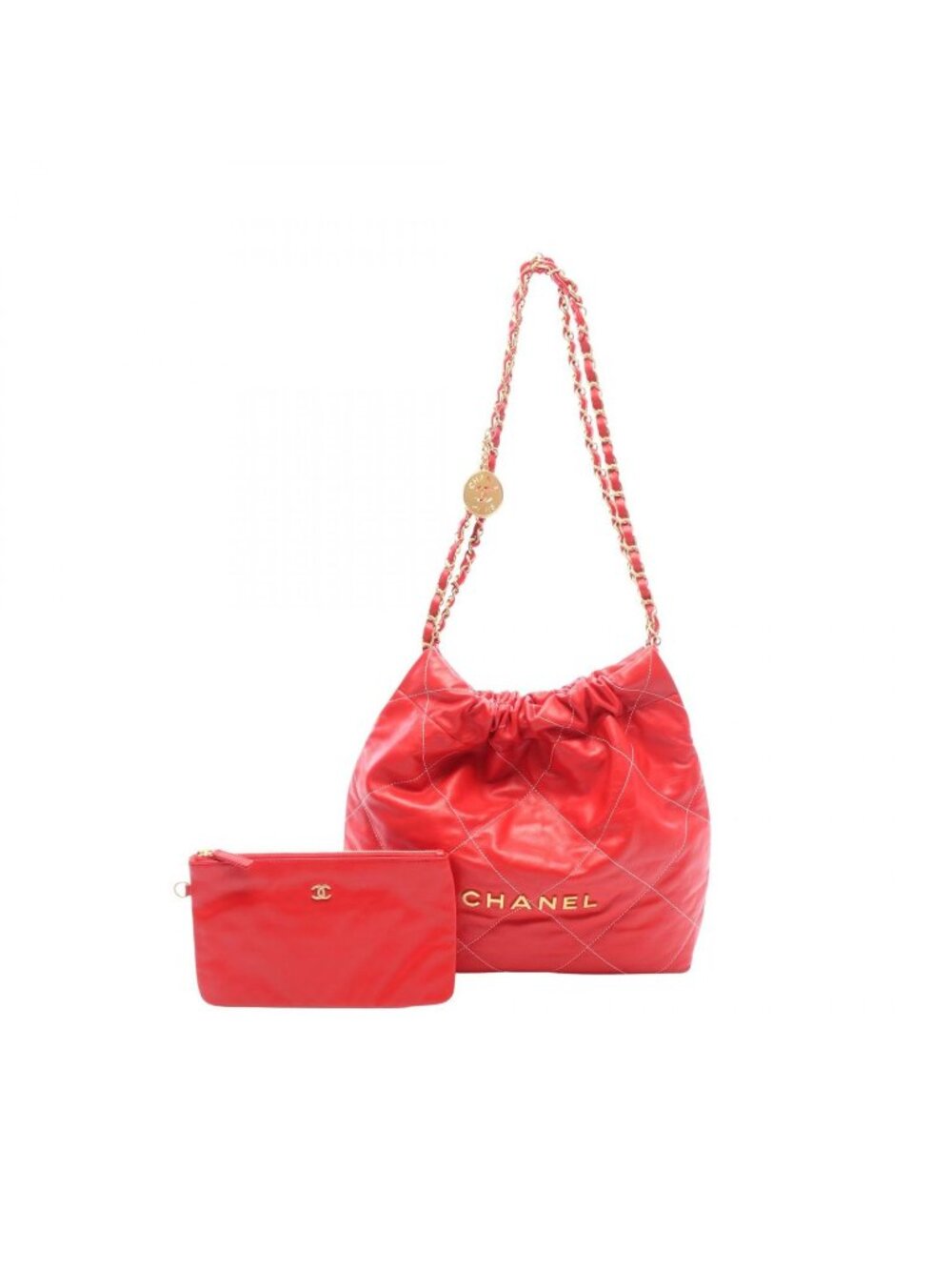 Chanel Shoulder Bag Quilted Chanel 22 Small Red Leather Chanel 22 Chain